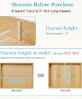 12 Pack Clear Drawer Dividers For Clothes 4 Inch Tall Expandable Dresser Organizers, measuring drawer dimensions visually.