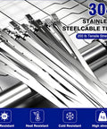 Stainless Steel Cable Tie Gun Kit With 400 Heavy Duty Zip Ties For Outdoor Use 8 And 11.8 Inch Lengths Built Tough Self Locking UV