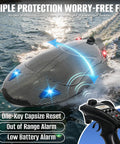 12 Inch High Speed RC Boat With LED Lights 40 KPH Remote Control Boat For Lakes Pools And Salt Water Waterproof Toy