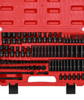 Heavy Duty Eighty Six Piece One Quarter Inch Drive Impact Socket Set With Adapters U Joint Extensions And Torx Sockets