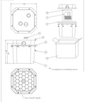 Technical drawing of Heavy Duty Laundry Sink Tray System With 6 Gallon Capacity And One And One Half Inch NPT Inlet Discharge.