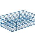 96-Place Test Tube Rack For 16-17mm Tubes With Durable Wire Frame And Chemical-Resistant Blue Epoxy Coating Autoclavable And Made In USA