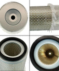 Bobcat Skid Steer Loader Filter Kit With Air Filter And Oil Filter And Injector Pump Valve Kit For 743, 751, 751G, 753, 763, 773, 753G, 763G, 773G, S130, S150, S160, S175, S185, S205, T140, T180, T190, showing air filters close-up