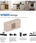 Diagram showcasing features of 6 Ft Mini Cabinet Barn Door Hardware Kit Sliding Double Door DIY Friendly Finish In Oil Rubbed Bronze