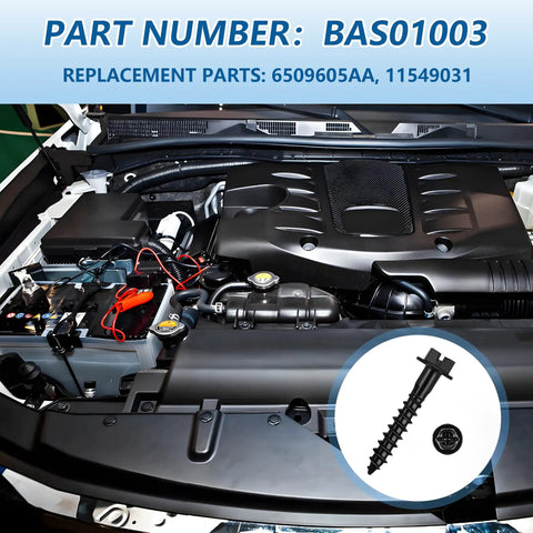 Vehicle engine with Air Box Bolt Screws 5 Pack Replaces 6509605AA And 11549031, compatible with Chrysler Jeep Dodge Ram.