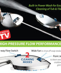 AquaCare chrome handheld shower heads (2) with 6 ft stainless steel hose and anti-clog nozzles.