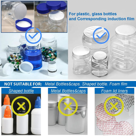Heavy Duty Induction Heat Sealer Straight Shooter Bottle Cap Capping Machine For Aluminum Foil Films Works With Plastic Glass Containers Up To Four Inches Dual Voltage No Sweat Seals Top Tier Commercial Powerhouse