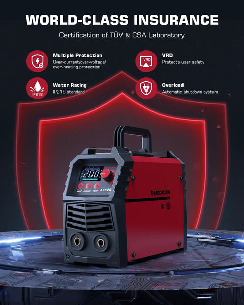 Dual Arc And Lift TIG Welder With Synergic Control, 200A MMA Inverter Welder, 110V And 220V Portable Machine with LED display