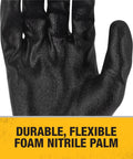 Close-up of Foam Nitrile Palm Work Gloves With A3 Cut Resistance For Outdoor Jobs Construction And General Use Great Grip