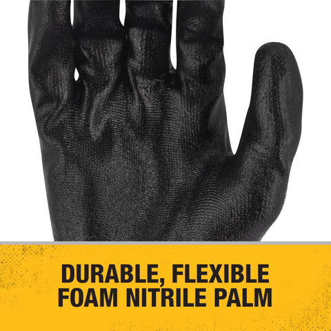 Close-up of Foam Nitrile Palm Work Gloves With A3 Cut Resistance For Outdoor Jobs Construction And General Use Great Grip