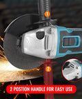 Brushless angle grinder, 4-1/2-inch, blue/teal body, tool-only, Makita 18V battery compatible