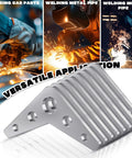 Badass Heavy Duty Weld On Gusset Plates 10 Pack 3X3 Inch Steel Triangle Tabs 1 4 Thick Five Hole Reinforcement Brackets close-up on welding application.