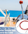 Two Pack 19 Foot Beefy Marine Throttle And Shift Remote Control Box Cable For Outboard Boat Engine Steering System Red Stainless Steel Built To Last With Thread Size M Five By Zero Point Eight