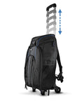 Folding Compact Luggage Cart For Travel And Everyday Use Ultra Lightweight Premium Trolley With Backpack Conversion shown with wheels