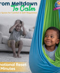 Indoor Outdoor Kid Sensory Swing With Calming Cocoon Hug Hammock, soothing space for child's emotional reset