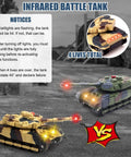 Realistic Infrared Battle RC Tank With 2.4GHz Remote, 360 Degree Turret, LED Lights And Realistic Sound Effects, battle scene