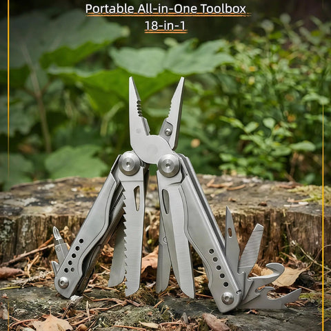Everyday Carry 18 In 1 Multitool Pliers With Ergonomic Handle Stainless Steel Pocket Tool Featuring External Screwdriver Bits