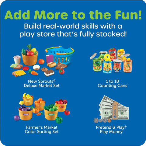 Educational toys including Pretend And Play Calculator Cash Register Toy For Kids And Toddlers with play money and market sets.