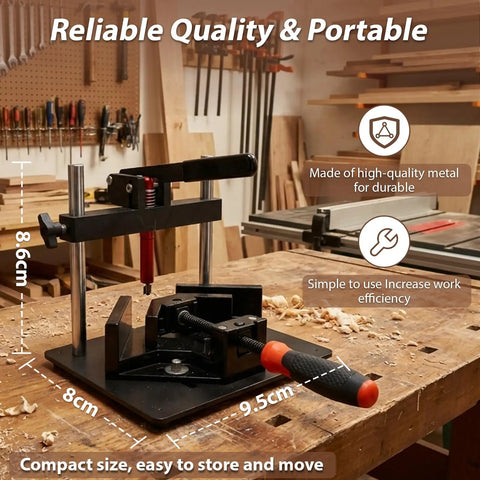 Hand Operated Picture Frame Stapler Kit For Easy Framing No Power Needed Frame Joiner Jig Tools With V-Shaped Nails, Adjustable Corner Clamp, Seamless Assembly, Pro Grade, Durable And Budget Friendly, 8x9.5cm metal frame jig on workbench