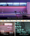 RibbonFlex Pro Multi Color And White LED Tape Light With 60 And 60 LEDs Per Meter 32.8 Ft 10 M Dimmable above and below cabinets