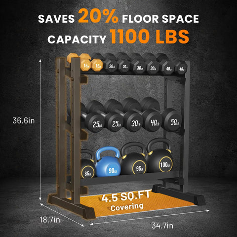 Heavy Duty Dumbbell Rack Stand For Home Gym, Rock Solid H Frame Workout Storage, Fully Adjustable Height And Angle, Tough Powder Coated Steel Easily Handles 1100 Pounds Without Breaking A Sweat