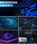 Split 4 Colors 12W Car Starlight Headliner Kit with 1000pcs 0.02in 9.8ft Fiber Optic Strands installed in cars and home decor.