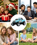 Mini RC Truck 1/64 Scale Alloy Monster Truck With Lights and four family scenes