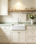 Set Of 6 Real Deal White Marble Cabinet Knobs With Top Shelf Brass Drawer Pulls For Kitchen Drawers And Bathroom Vanities Heavy Duty Natural Stone Dresser Handles For A Smooth Space Refresh on modern kitchen cabinetry.