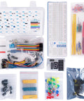 Electronic Component Fun Kit For Makers With Supply Module 830 Tie Point Breadboard Jump Wires Potentiometer LEDs Resistors