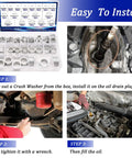 580 Piece Aluminum Oil Drain Plug Crush Washer Gasket Set Includes 18 Sizes M6 M8 M10 M12 M14 M16 M18 M20 M22 M24 For Automotive Engines And Transmissions, Corrosion Resistant, High Temperature Tolerant, Easy Fit And Leak Proof with installation steps
