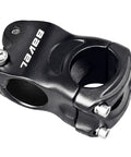 Sturdy 6061 Aluminum MTB Stem Riser 31 Point 8 Millimeter Front Fork Compatible Short Handlebar Stem For Mountain And Fixed Gear Bikes Lightweight Durable Quality in black, close-up view showing construction and mounting bolts.
