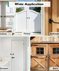 Four Inch Hook And Eye Door Latch Tough As Nails Heavy Duty Stainless Steel Black Finish Gate Latch For Barn Doors Shed Cabins Windows And Bathrooms Sliding Doors Pack Of 3 shown installed on various doors and gates