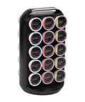 30 Pod Capacity Single Serve Coffee Pod Storage, Countertop Carousel Organizer In Black, front view with pods