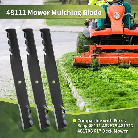 61 Inch Mower Blades Replacement Kit For Scag Ferris And Husqvarna Decks 48111 482879 481712 481708 1520842 539101733 539102093 GDU10232