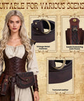 Solid Brown Viking Pirate Belt Pouch Set Of Four Legit Saddlebag Waist Bags Featuring Dang Cool Vintage Closure For Renaissance Cosplay Larp Gatherings And Everyday Carry Adventures with textured leather and vintage metal fastener.