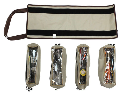 Large Tool Pouches Roll Up Pouch Bag With Zipper, Adjustable Strap, Four Removable Small Pouches, Durable 600D Oxford, D Ring Handles