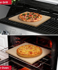 Heavy Duty Cordierite Pizza Stone For Oven And Grill Thermal Shock Resistant Baking Stone 15 By 12 Inch Rectangular Perfect For Homemade Pizzas Flatbreads And Bread 6.8 Lbs used in oven and grill with pizza