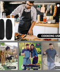 Professional Grade Heavy Duty Greaseproof Arm Sleeves Black Oil Repellent Forearm Guards With Secure Snap Cuffs for cooking usage.