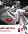 8-inch groove joint pliers from 7 Piece Pliers Set With Slip Joint Long Nose Diagonal Groove Joint Linesman Mini Long Nose Pliers