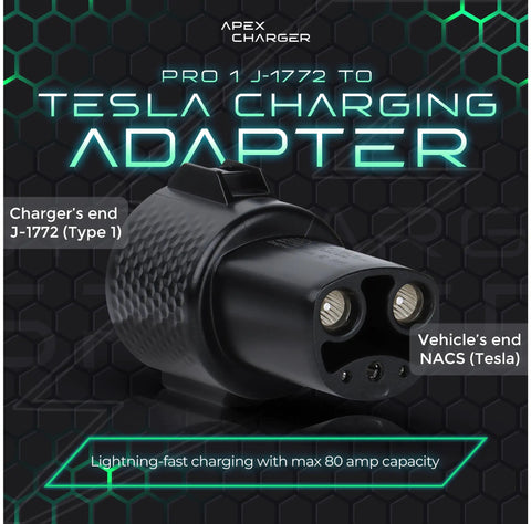 Gotta Love J1772 To Tesla Adapter Rock Solid Level 2 Portable Power Connector for home charging with Type 1 and Tesla ends.