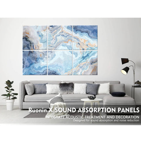 Game Changing Decorative Acoustic Wall Panels For Living Room Noise Block Sound Absorbing Foam Boards with stylish blue design.
