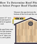 How To Determine Roof Pitch To Select Proper Roof Flashing with level measuring gap on roof for installation guidance.