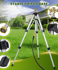 Tripod Lawn Sprinklers Pack Of 2 Heavy Duty 360 Degree Coverage for yard and garden, adjustable height tripod with hose connection