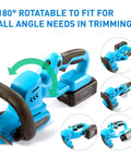 Cordless Hedge Trimmer With 22 Inch Dual Action Blades 20V 4Ah Battery Included Fast Charger And Safety Goggles Three Quarter Inch Cut Capacity