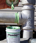 Nonhardening PTFE Thread Sealant Paste For Sealing Worn Metal And Plastic Pipe Threads With Tough As Nails Performance Under High Temp And High Pressure Up To 10000 PSI In A 5 Oz Brush Top Can Made In USA applied on pipe