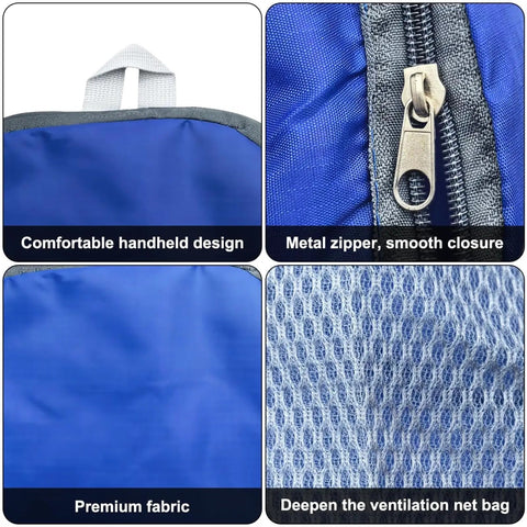 Two-Pack Lightweight Foldable Backpack Set Water-Resistant Packable 20L Travel Hiking Bags Navy Blue and Royal Blue details