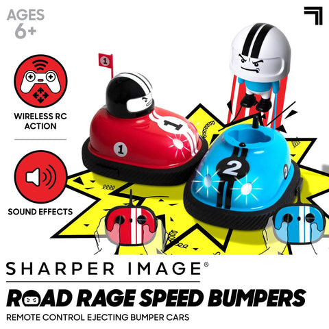 Road Rage Remote Control Bumper Cars For Kids Ages 6 And Up Two Player Head To Head Battle With Ejecting Drivers Realistic Sounds And Lights