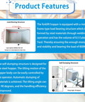 No Sweat Heavy Duty Steel Self Dumping Hopper Shifts From Forklift Or Push Cart Mode Effortlessly Features load bearing structure dimensions 47.24"x28.15"x29.13".