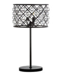 Oil Rubbed Bronze 22.5 Inch Two Light Table Lamp With Crystal Spheres Modern Glam Nightstand Lamp UL Listed LED Bulbs Included Iron And Crystal Finish Perfect Bedroom Or Living Room Accent