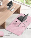 Non Slip Office Chair Mat For Hardwood Floors 48 By 36 Inches Large Pink Floor Protector Thick Heavy Duty Recyclable Gliding Desk Mat For Computer Rolling Chairs shown under a chair in an office setup